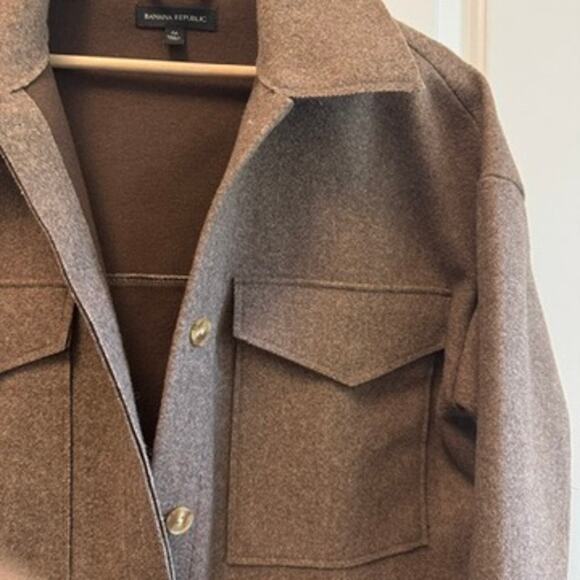 Banana Republic Womens Medium Structured 4 Pocket Button Shacket Shirt Jacket - Picture 4 of 10